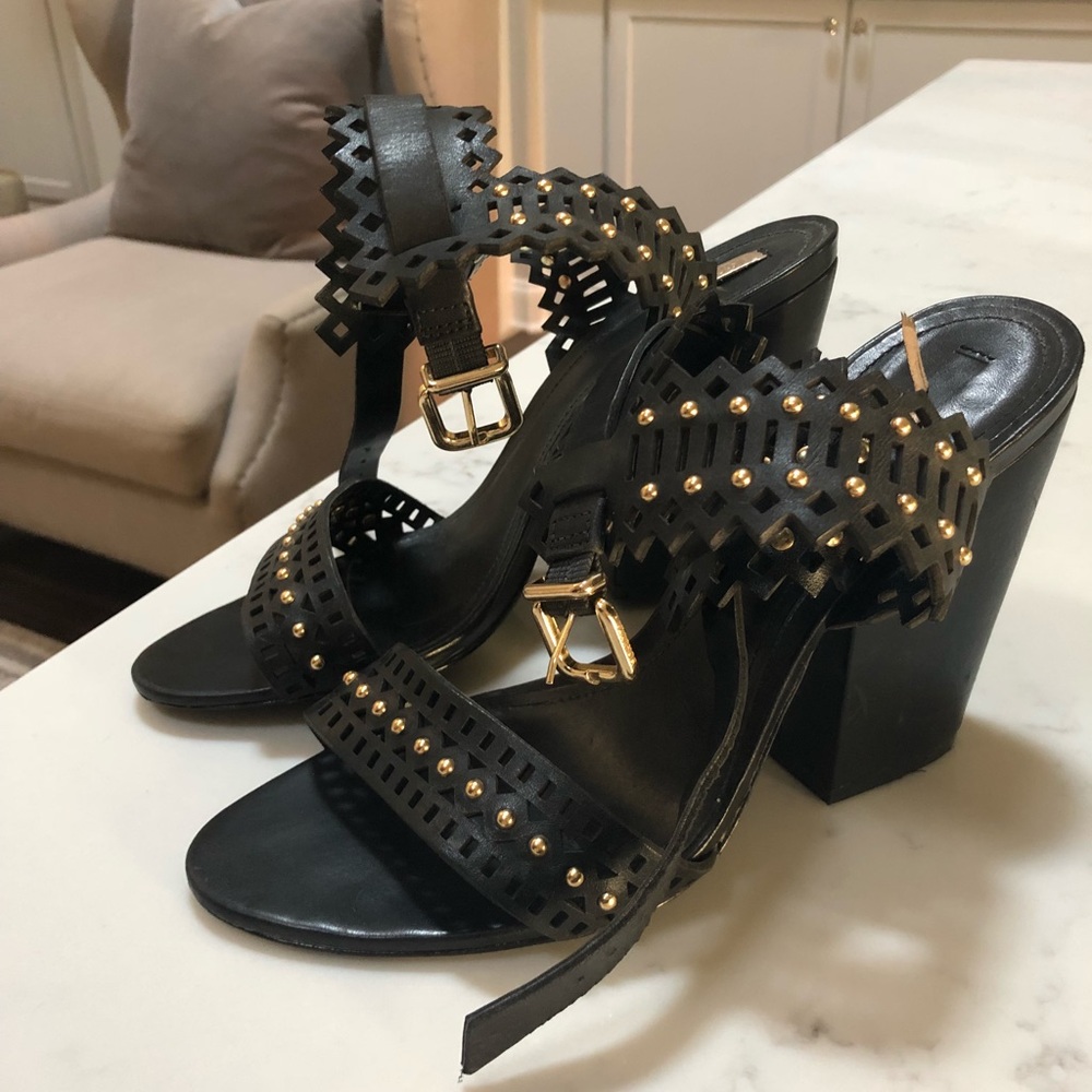 Schutz Black studded sandals